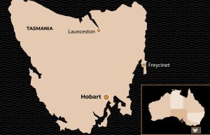 Map showing location of Hobart