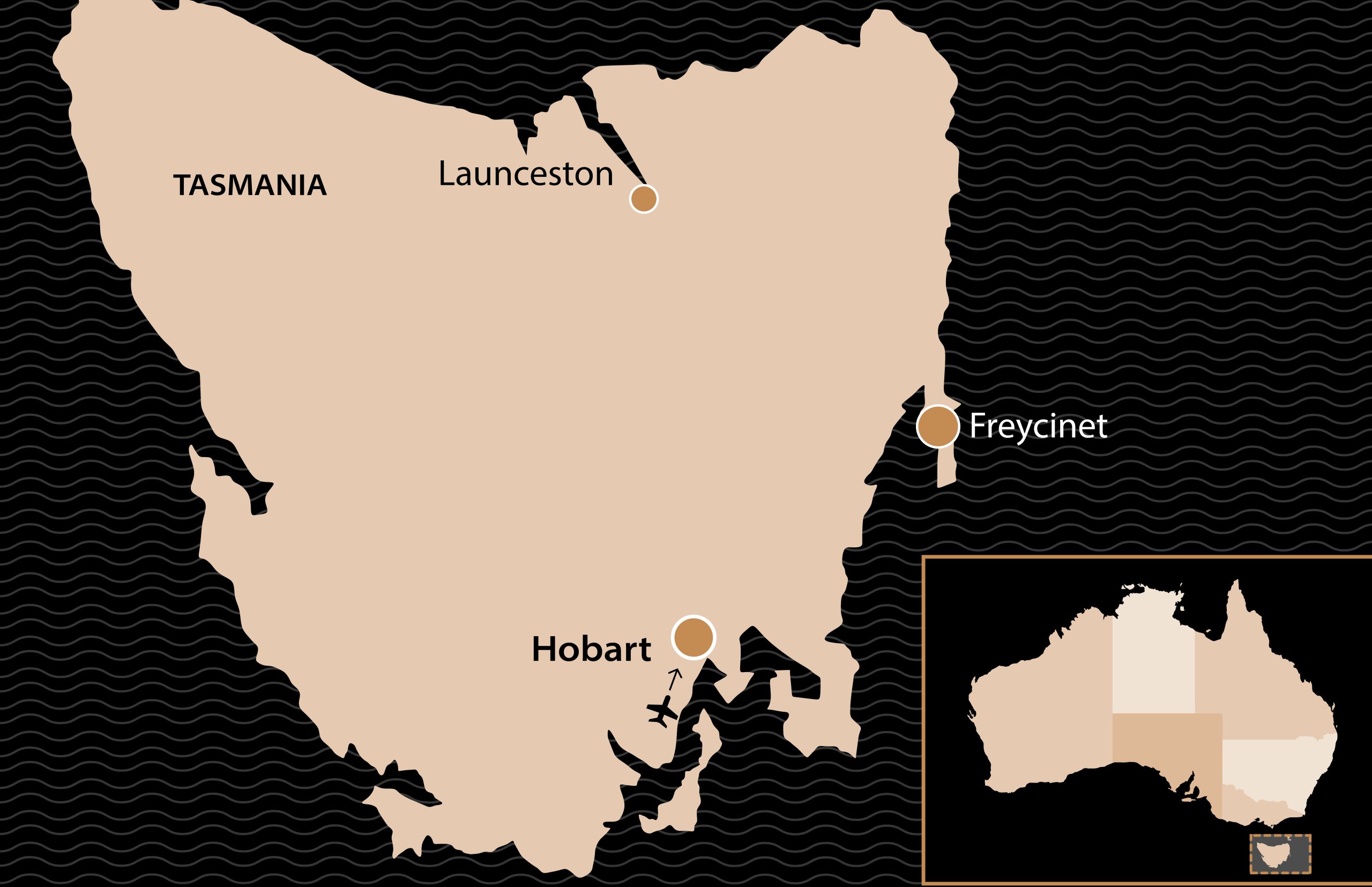 Map of Saffire Freycinet