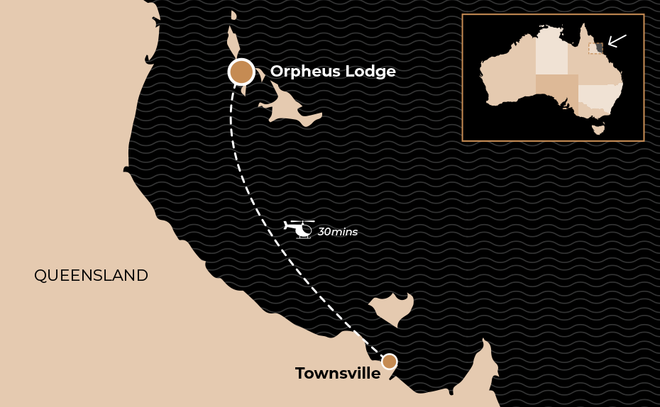 Map of Orpheus Lodge Great Barrier Reef