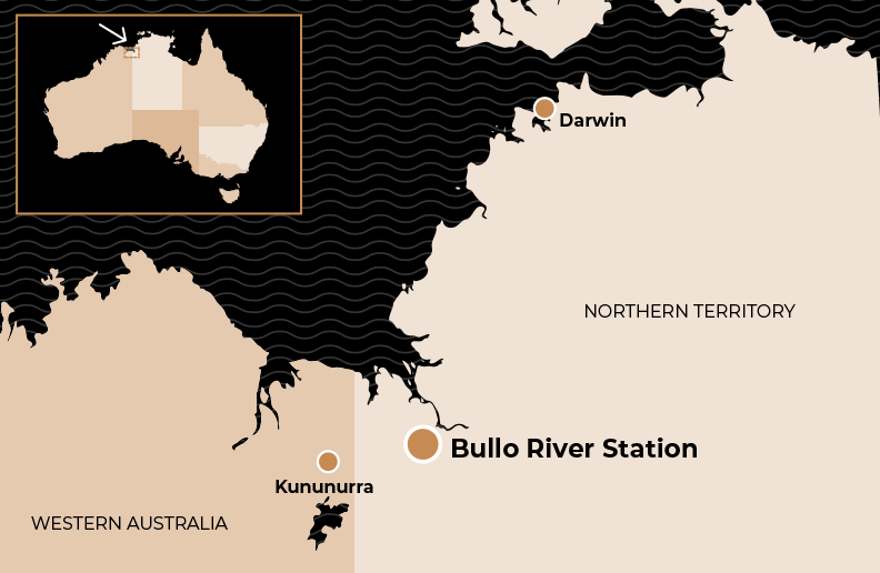 Location Map for Bullo River Station, Northern Territory