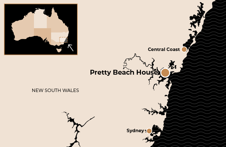 Location Map for Pretty Beach House - Central Coast
