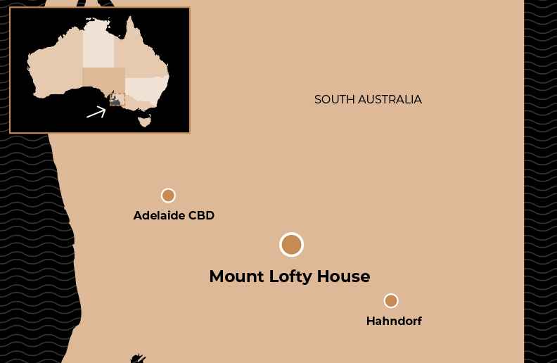 location map Mount Lofty House