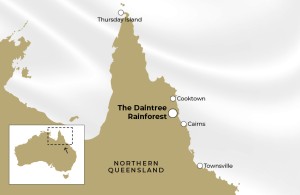 Map showing the Daintree