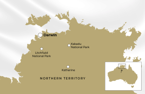 Map of Darwin, Kakadu, Litchfield & Katherine