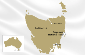 Map showing Freycinet National Park