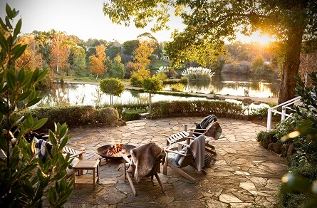 Lagoon and Firepit at Lake House Daylesford
