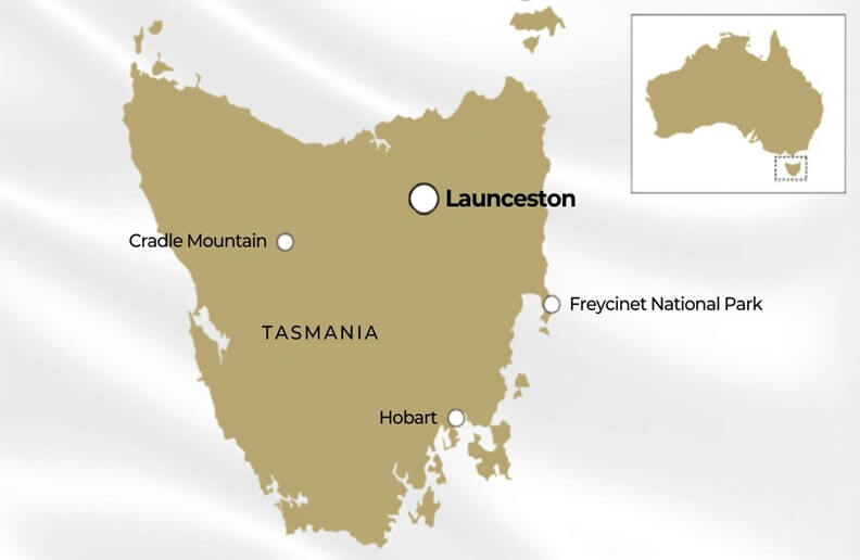 Launceston Location Map
